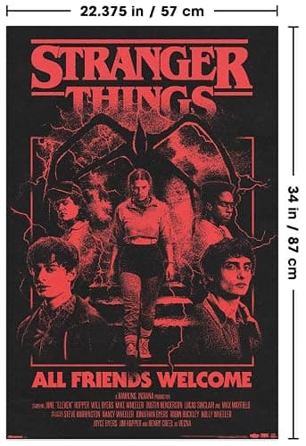Netflix Stranger Things: Season 5 (2025) - All Friends Welcome Wall Poster, 34L" x 22.4W", Unframed Version thumbnail 3