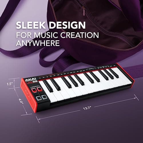 Akai Professional LPK25 - USB MIDI Keyboard Controller with 25 Responsive Synth Keys for Mac and PC, Arpeggiator and Music Production Software,black thumbnail 6