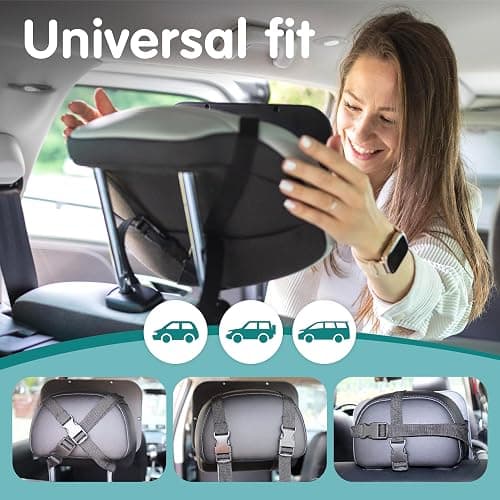 Onco Baby Car Mirror for Back Seat - Double Award-Winning, 100% Shatterproof Mirror, 360° Baby Must Haves, New Born Essentials, Car Mirror Rear Facing, Universal & Shake-Proof thumbnail 6