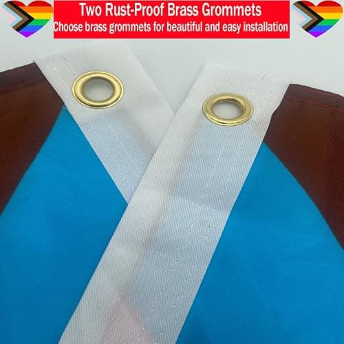 Progress Pride Rainbow Flag 3x5 Outdoor-LGBTQ Gay Lesbian Bisexual Non Binary Transgender All Inlcusive Progressive Pride Rainbow Flag with 2 Brass Grommets thumbnail 5