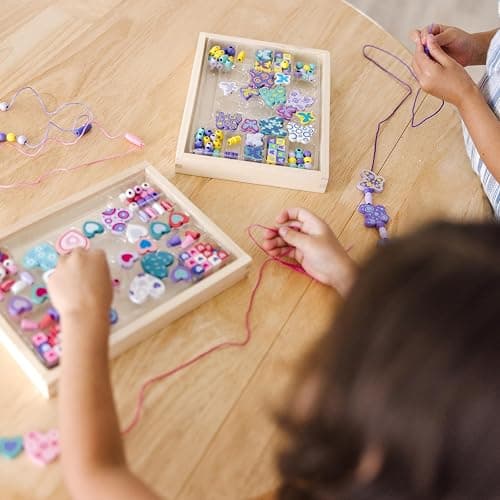 Melissa & Doug Wooden Bead Kits, Set of 2, Sweet Hearts and Butterfly Friends (Arts & Crafts, Easy to Use, Handy Wooden Tray, 120 Wooden Beads & 5 Color Cords) - English Only Packaging thumbnail 7