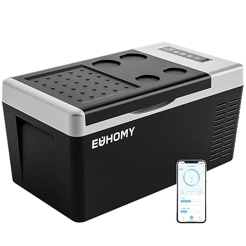 EUHOMY 12 Volt Refrigerator, 19QT(18L) Compressor Electric Cooler APP Control, Car Fridge -4℉~68℉, Portable Refrigerator 12/24V DC 110-240V AC, Portable Freezer for Camping, Travel, Boat - Image 1