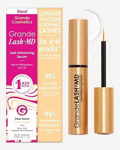 Grande Cosmetics GrandeLASH-MD Lash Enhancing Serum - Peptide & Vitamin Infused Formula for Longer, Thicker, Fuller Looking Lashes - Ophthalmologist Tested, Cruelty-Free, 6 Week Supply (1mL) thumbnail 7