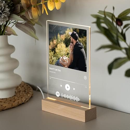 Custom Music Plaque - Personalized Acrylic Song Plaque/Glass Album Cover/Present for Girlfriend - Customized Music Sign - Long Distance Gifts - Couple Present for Her/Him/Boyfriend thumbnail 2