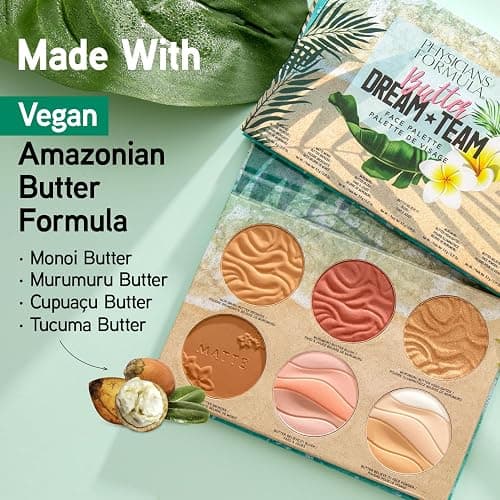 Physicians Formula Butter Palette, Nourishing Bronzer, Blush, Highlighter, and Moisturizing Face Powder Blend, Cruelty Free - Dream Team thumbnail 5