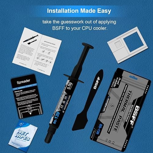 BSFF Thermal Paste, 5.5g with Toolkit CPU Paste Thermal Compound Paste Heatsink for IC/Processor/CPU/All Coolers, Carbon Based High Performance thumbnail 4