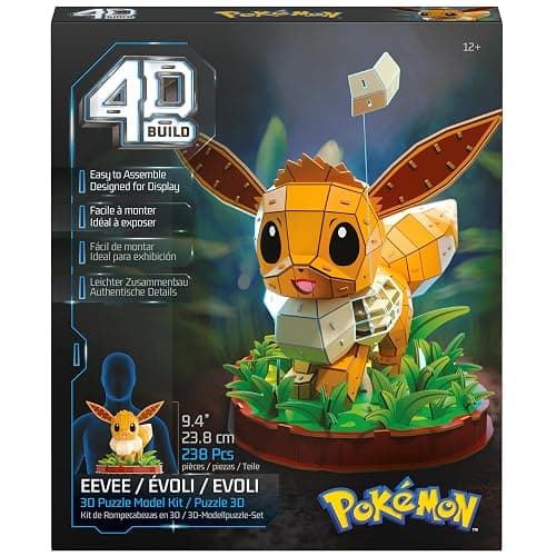 4D Build Pokémon Eevee 3D Puzzle Model Kit, Desk Décor, Shelf Display | 238 Premium EPS Foam Pieces, No Glue Or Tools Required, Build & Display Collectible Hobby Kit Gift For Fans Ages 12+ thumbnail 9