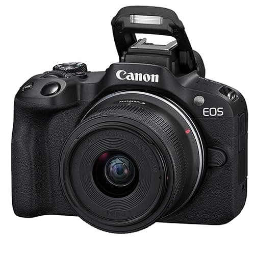Canon EOS R50 24.2MP APS-C CMOS Sensor Mirrorless Camera with 18-45mm Lens, 128GB Extreme Speed Memory, Video Light, Microphone, Grip, Filters, Lenses, Case, Software, More, Black (Renewed) thumbnail 8