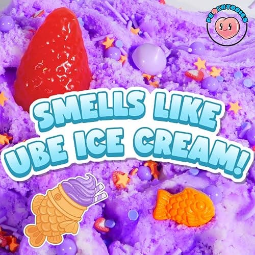 Peachybbies Ube Ice Cream Cloud Slime - Made in USA Premium, 100% Authentic, 7 oz, Scented for Kids, ASMR, Slime Charms, Fidget Toys thumbnail 4