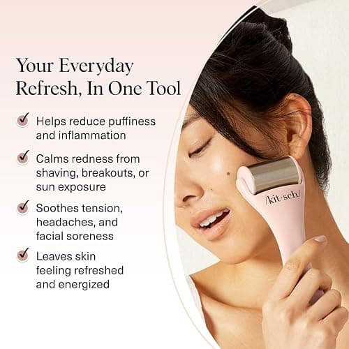 Kitsch Ice Roller for Face – Stainless Steel Face Ice Roller to Reduce Puffiness, Redness & Headaches – Cooling Facial Roller for Skin Care, Irritation Relief & Spa-Like Experience at Home - Pink thumbnail 3