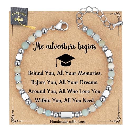 AryaHozel 2026 Graduation Gifts for Her/Girls/Women, Tiny Gemstone Graduation Bracelet with Unique Cap Gift Box - Image 1