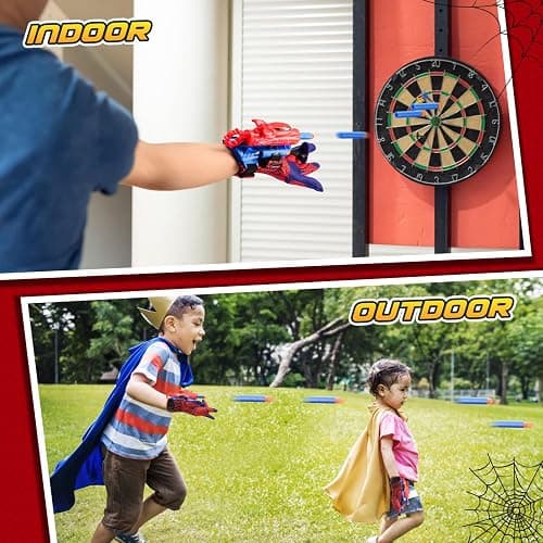2 Sets Superhero Web Shooters for Kids Age 3-7,Adjustable Wrist Launcher Slinging Toy Set with 40 Darts,Ideal Birthday for Boys & Girls Imaginative Role-Play Costume Accessory thumbnail 3