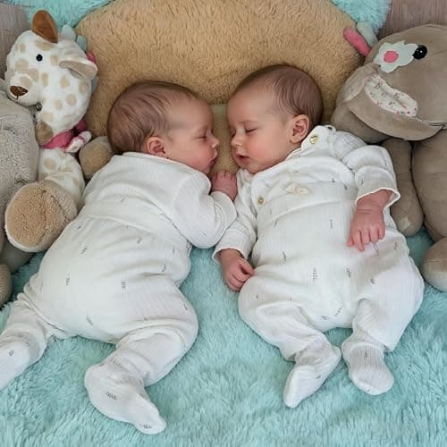 RXDOLL Reborn Baby Dolls Silicone Full Body Vinyl Twins Boys 18 inch Waterproof Lifelike Twin Baby Dolls that Look Real Life Full Silicone Reborn Dolls Twins Boys Xmas Gifts thumbnail 7