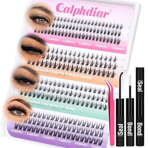 calphdiar Bottom Lash Clusters Kit DIY Eyelash Extensions 4 Styles Bottom Lashes Extension Kit Wispy Lower Eyelash Clusters Kit 5-7mm Natural Individual Lashes 225Pcs for Bottom Lash Extension - Image 1
