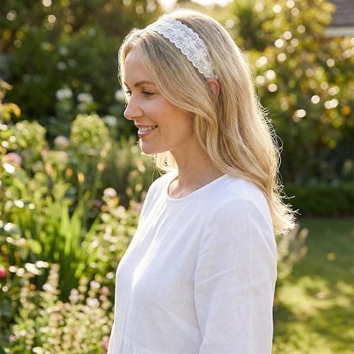 Xansema Cute Lace Headbands for Girls, Vintage Floral Embroidered Hairband Fashion Non-Slip Headbands Boho Hairhoops Hair Accessories (Flower) thumbnail 2
