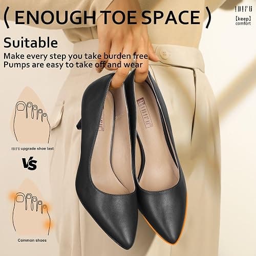 IDIFU IN3 High Heels Pumps Closed Toe Heels Women's Pumps Stiletto Pointed Toe Dress Shoes Wedding Prom Bridal Work Office Bride Guest Trendy Dressy Fashion Comfortable Pump Shoes thumbnail 4