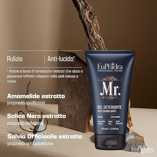 Euphidra - Mr. Detergente Viso Barba Baffi, Formula Delicata per Detersione Quotidiana, Texture Leggera e Confortevole, Idratante e Nutriente, Ingredienti Naturali, 150 ml thumbnail 2