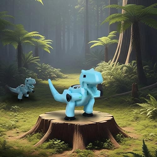 Zing Stikbot MEGA Dino, 6" Long x 3" Tall StikBot, Create Stop Motion Animation, Age 4+ (Ice Blue - Carnotaurus) thumbnail 2