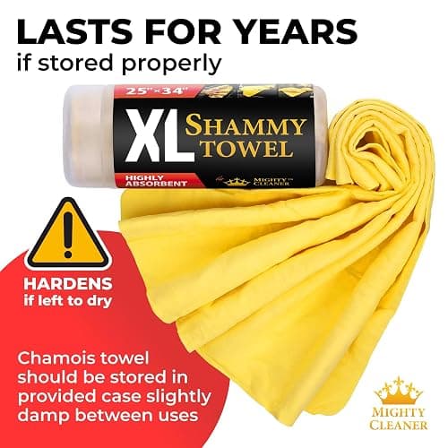 Premium XL Shammy Towel for Car - 2pk (34”x25”) - Super Absorbent Chamois Cloth - Spots & Scratch-Free - Reusable Car Drying Towels thumbnail 8