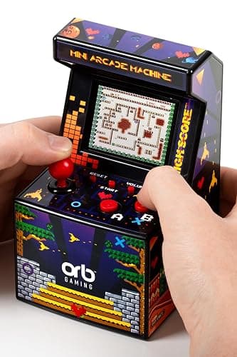 Orb - Mini Arcade Machine, 300 in-Built Games, 8-Bit Retro Arcade Games, 2.5” Full Colour Screen, 8-Way Joystick, 2 Buttons, Volume Control - Image 1