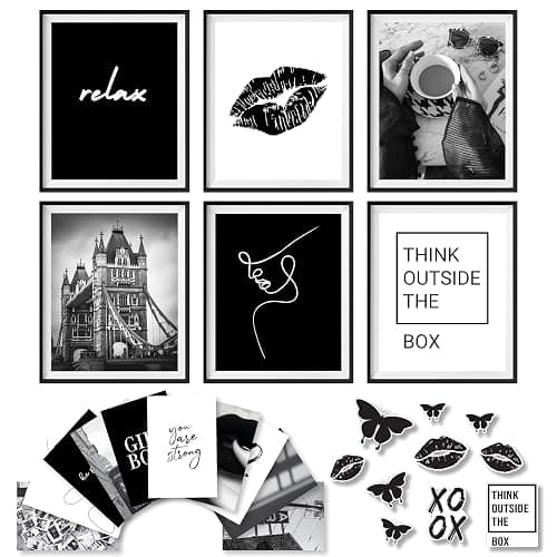 97 Decor Black and White Posters for Room Aesthetic - Black and White Wall Decor, Boy Play Bunny Art Prints, Retro Trendy Posters for Teen Girls Dorm Bedroom Office Decoration (8x10 UNFRAMED) - Image 1