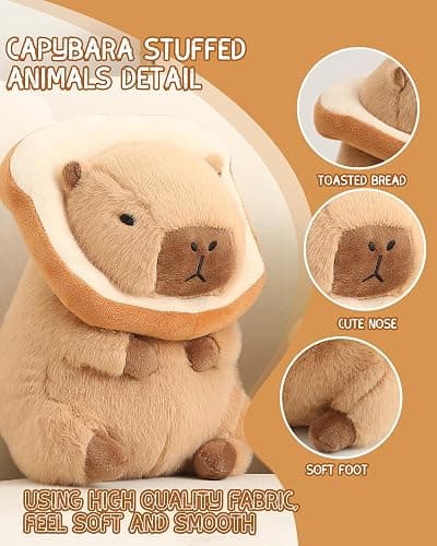 Bestsea Cute Capybara Plush Soft Capybara Plushie Pillow with Kawaii Capybara Stuffed Animals Toy for Kids Girls Adults Birthday Gifts and Home Decor 12 inch (Kawaii Capybara Plush) thumbnail 4