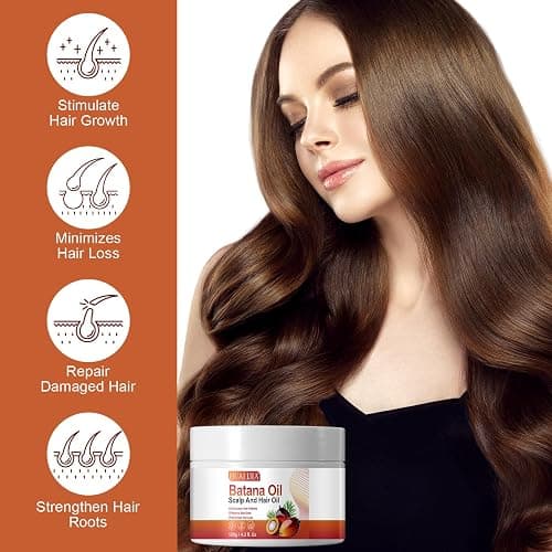 Olio di Batana Capelli, Olio di Batana, 100% Pure and Natural Batana Oil for Hair Growth-Stimola la Crescita dei Capelli, Ripara i Capelli Danneggiati, 120g thumbnail 2