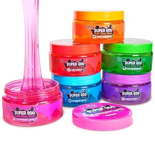 Tub Works® Super Goo Bath Slime™ Kids Soap Bath Toy, 6 Pack | Stretchy, Squishy Slime Soap for Toddler Bath | Fresh, Fruity Scents | Nontoxic | Sensory Fun Kids & Toddler Bath Toys - Image 1
