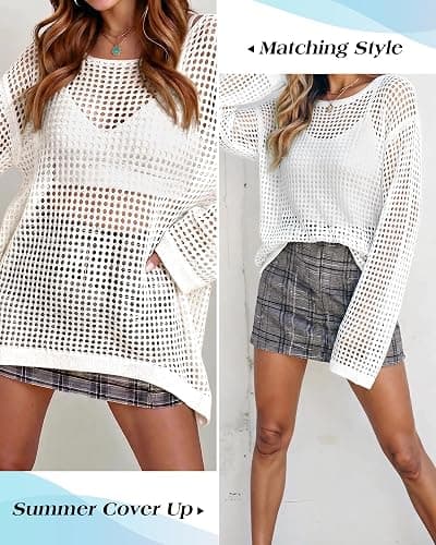 CoCozy Crochet Cover Up for Women Mesh Hollow Out Bikini Cover Ups for Swimwear Summer Swimsuit 2026 thumbnail 5