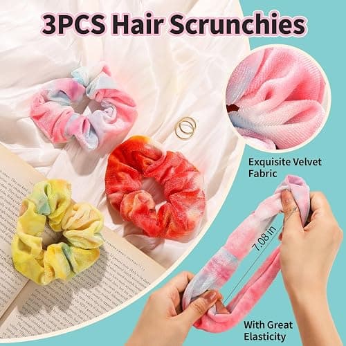 LEOBRO Spa Headband, Makeup and Skincare Headbands for Women, Headband for Washing Face, Face Wash Skin Care Make Up Headbands, with Hair Scrunchies, Christmas Gifts for Teens, Girls, Women thumbnail 3