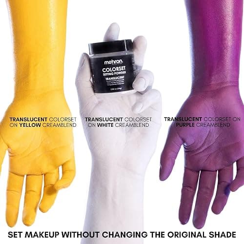 Mehron Makeup Colorset Setting Powder | Talc Free | Translucent Loose Setting Powder for Cosplay, Face & Body Paint, and Cream Makeup .85 oz (24 g) (Translucent) | Made in the USA thumbnail 6