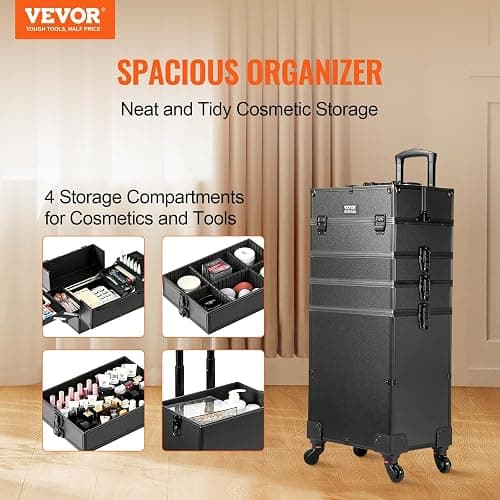 VEVOR Makeup Train Case Professional Makeup Storage Organizer Box Make Up Carrier for Women and Girls thumbnail 2