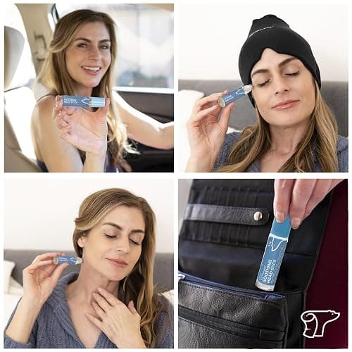 TheraICE Soothing Head Stick 10 ml (.33-Oz) Essential Oil Roll on Aromatherapy: Peppermint, Spearmint, Lavender, Chamomile, Rosemary, Eucalyptus. Metal Roller. USA Made thumbnail 6