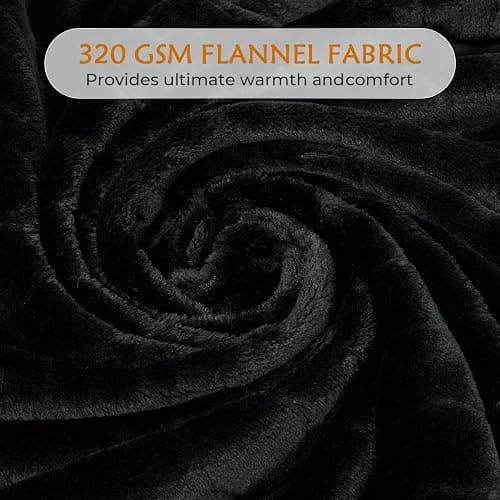 TOONOW Fleece Blanket Fuzzy Plush Throw Blanket 50" x 60", Super Soft Fluffy Bed Blanket Geometric Pattern Comfy Microfiber Flannel Blankets for Couch, Bed, Sofa, Black thumbnail 4