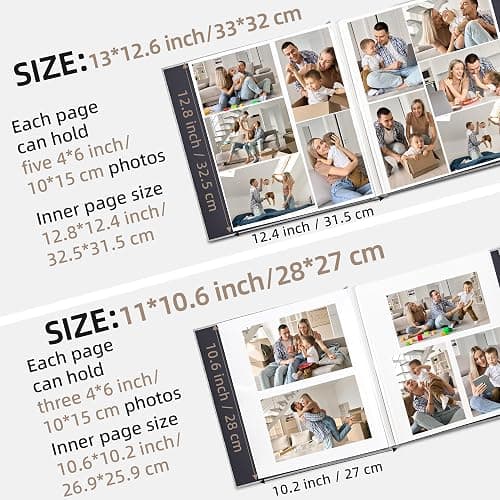 Vienrose Photo Album Self Adhesive 4x6 5x7 3x5 8x10 Scrapbook Album DIY Scrap Book with Metallic Pen 120 Pages thumbnail 5