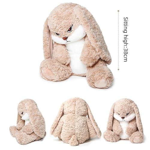 Magic Lion 19.6 inch Bunny Stuffed Animals, Soft & Cute Rabbit Plush Toys, Grumpy Bunny Plush, Rabbit Stuffed Animal, Perfect for a Gift (Brown) thumbnail 3