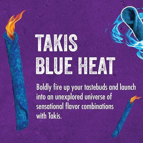 Takis Blue Heat Rolled Tortilla Chips, Hot Chili Pepper Artificially Flavored, 9.9 Ounce Bag thumbnail 5