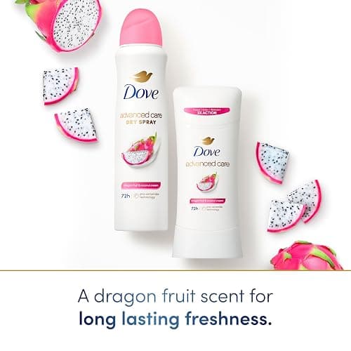 Dove Advanced Care Antiperspirant Deodorant Spray Dragon Fruit 3.8oz 3PK | Advanced Care 72 hour sweat and odor protection. Dragon Fruit & Coconut Cream Scent thumbnail 3