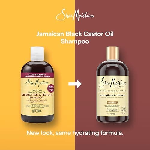 SheaMoisture Strengthen and Restore Shampoo Pure Jamaican Black Castor Oil for Damaged Hair To Cleanse and Nourish Hair 13 fl oz thumbnail 3