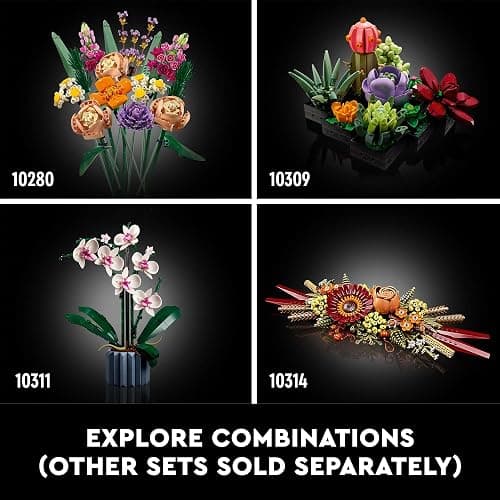 LEGO Icons Dried Flower Centerpiece Building Sets for Adults, Ages 18+ Years - Fall & Thanksgiving Decorations for Dinner Table or Mantel - 10314 thumbnail 6