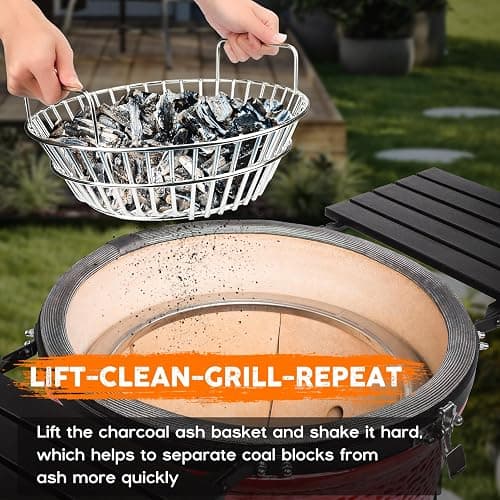 onlyfire Stainless Steel Charcoal Ash Basket Fits Large BGE, Kamado Joe Classic and Other Similar Grills thumbnail 5
