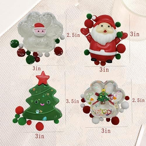 4 Pcs Taba Squishy,Christmas Cat Paw Squeeze Toys,Cute Taba Squishies,Santa Claus and Christmas Tree Kawaii Sensory Toys Gifts thumbnail 2