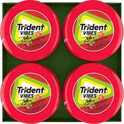 Trident Vibes SOUR PATCH KIDS Redberry Sugar-Free Chewing Gum, 4-40 Piece Bottles (160 Total Pieces) - Redberry - 40 Count (Pack of 4) thumbnail 15