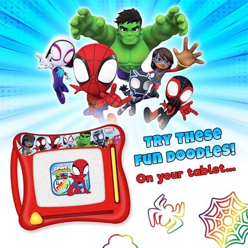 JA-RU Marvel Spiderman Magic Magnetic Drawing Board (1 Toy) Draw, Sketch & Doodle Tablet for Kids, Boys & Girls. Car Trip Game & Activity Travel Toys. Mess-Free Educational Learning Pad. C-6906-1s thumbnail 5