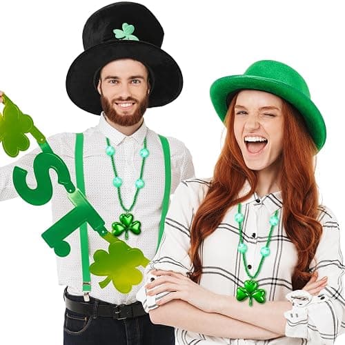 JOYIN St. Patrick's Day LED Shamrock Bead Necklace, Green Jumbo Bead Necklace for St. Patrick's Day Carnival Dress Up, Costume Party Accessories, Irish Decorations Favors thumbnail 7