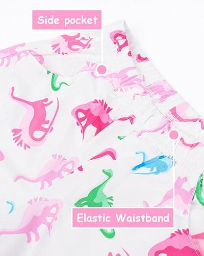 Nidoul Girls Pajamas Short Sleeve Toddler Summer Pjs Girls' Sleepwear 2 Pieces Lounge Sets Kids Clothes 3T-14Y - Pink Dino - 3-4T thumbnail 6