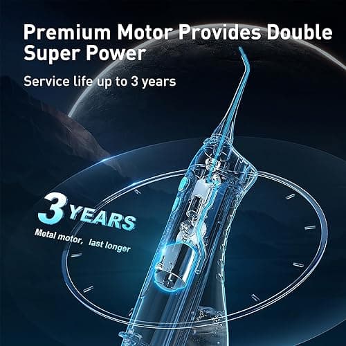 COSLUS Water Dental Flosser Teeth Pick: Portable Cordless Oral Irrigator 300ML Rechargeable Travel Irrigation Cleaner IPX7 Waterproof Electric Flossing Machine for Teeth Cleaning C20(F5020E) thumbnail 8