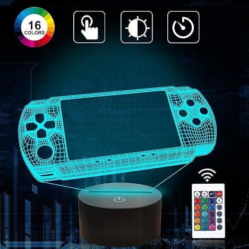 Attivolife Gameped 3D Illusion Lamp, Handheld Game Console Night Light with Remote Control + Timer 16 Color Change Lamps Kids Gamer Room Decor Plug in Cool Festival Birthday Gifts for Boys Men Child - Game 4 thumbnail 4