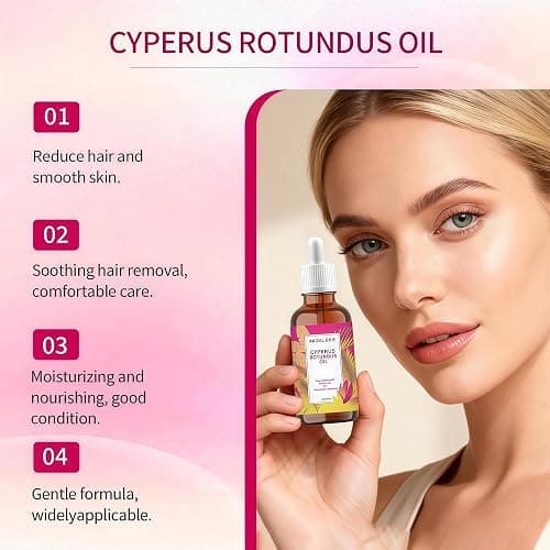 Cyperus Rotundus Oil, 60ml Natural Cyperus Rotundus Oil For Hair Removal Formula, Moisturizing & Soothing Cyperus Oil For Reducing Body Hair Growth, Silky Smooth & Confdence, All Skin Types thumbnail 4