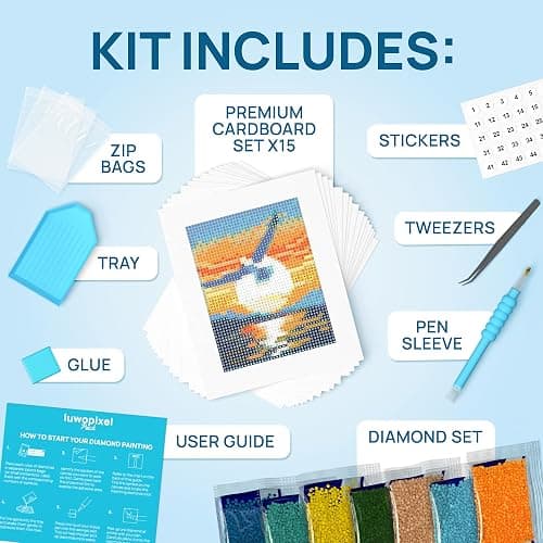 LuwoArte 15 Pack Diamond Painting Kits for Adults – Beach, Summer Vibes & The Sea Breeze – Full Drill DIY Paint Gem Art for Adults – Brilliant 5D Diamond Painting Kit – Relaxing Craft for Wall Décor thumbnail 2